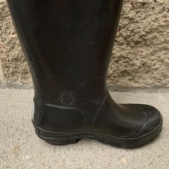 HUNTER Original Rain Boots US 2 EU 32 Big Kids Black High Gum Boot Rubber - Picture 11 of 15